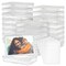 24 Photo Storage Boxes for 4x6 Pictures, Photo Organizer Storage Containers with 40 Blank Labels (Clear, 64 Total Pieces)